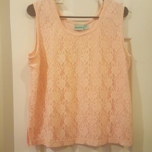 Cute Blush Lace Tank Top